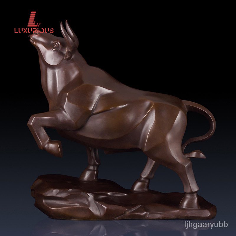 Pure Yellow Topnew Decoration Brave Forward Decoration Home Living Room Decoration Cattle Crafts Off