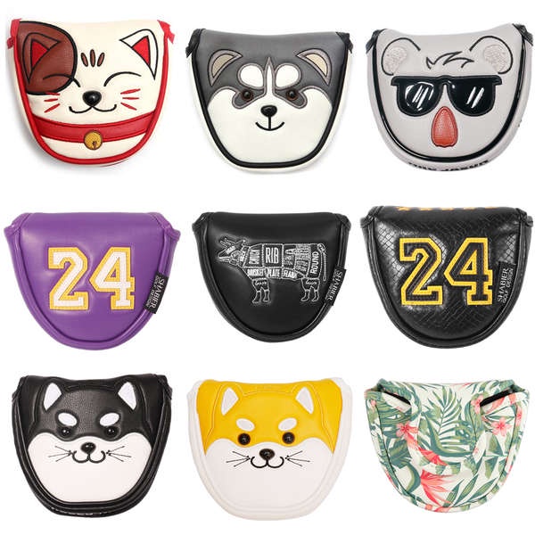 Golf head cover iron set ที่หุ้มพัตเตอร์กอล์ฟที่หุ้มพัตเตอร์ครึ่งวงกลมที่หุ้มหัวโอดิสซีย์ที่หุ้มหมวกฟุตบอลที่หุ้มไม้กอล์ฟ