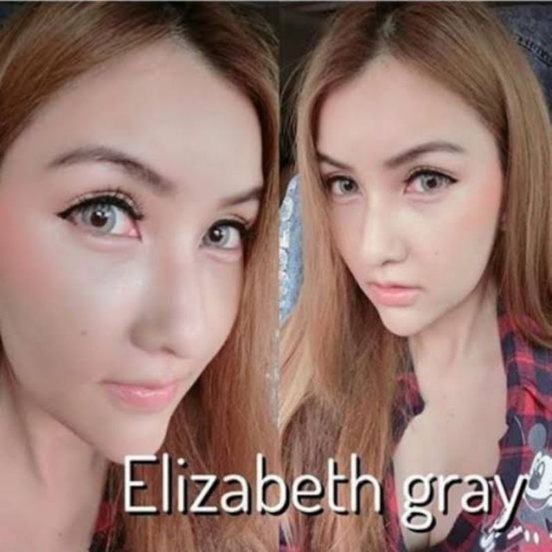 คอนแทคเลนส์ ฝอ รุ่น Elizabeth สีเทา/ตาล Gray/Brown มีค่าสายตา (0.00)-(-7.50)