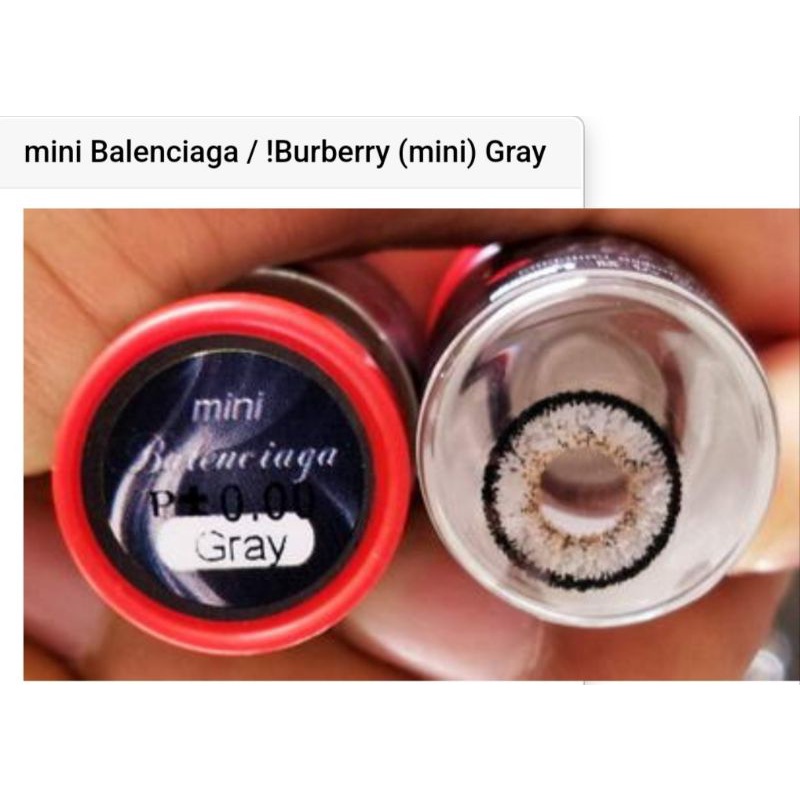 คอนแทคเลนส์ Mini Balenciaga/Berberry สีเทา/ตาล gray/brown มีค่าสายตาปกติ (0.00)