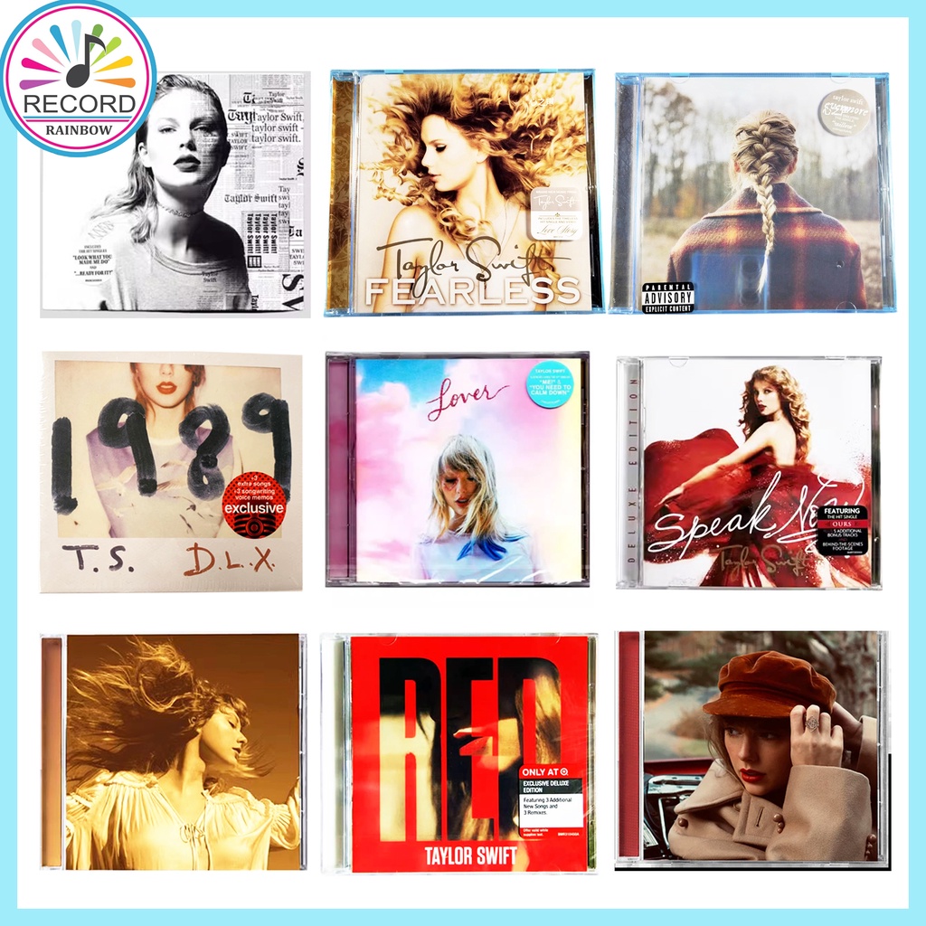 Taylor Swift - Midnights 1989 Lover Evermore Fealess Folklore Red Reputation Speak Now Music CD Albu