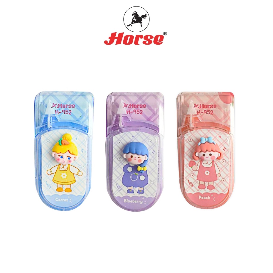 Horse (ตราม้า) เทปลบคำผิด H-952 ตราม้า ลายการ์ตูน ตุ๊กตา คละสี จำนวน 1 อัน