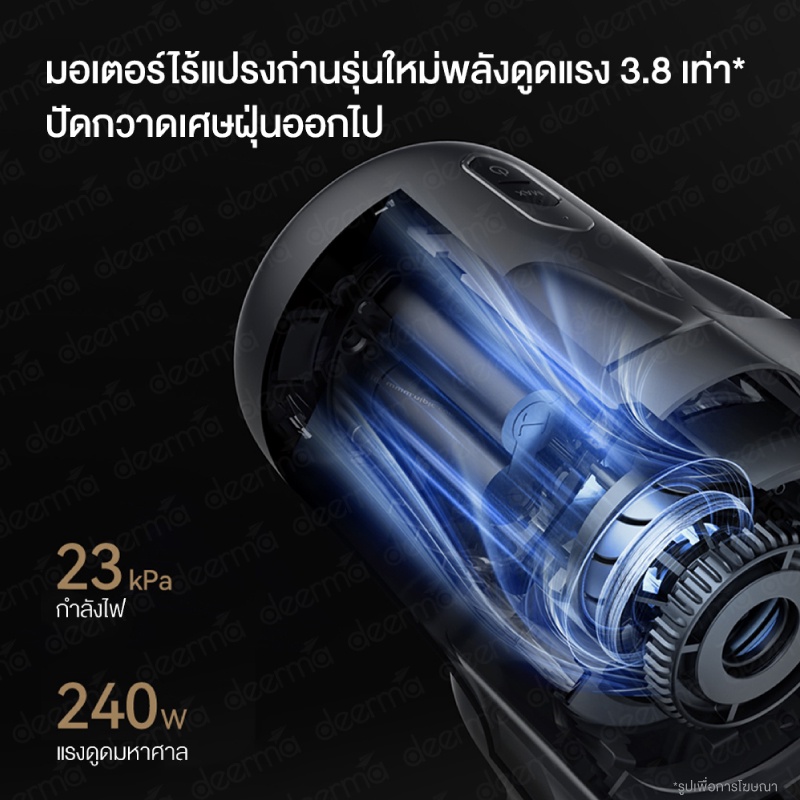 Deerma เครื่องดูดฝุ่นไร้สาย T30 ไฟส่องฝุ่น Vacuum Cleaner เครื่องดูดฝุ่นมือถือ 23kPa พกพาสะดวก - รูปที่ 5
