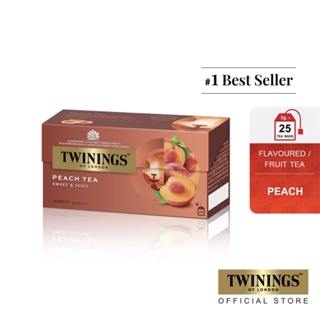 ราคาทไวนิงส์ ชาแต่งกลิ่น รสพีช ชนิดซอง 2 กรัม แพ็ค 25 ซอง Twinings Peach Flavoured Tea 2 g. Pack 25 Tea Bags