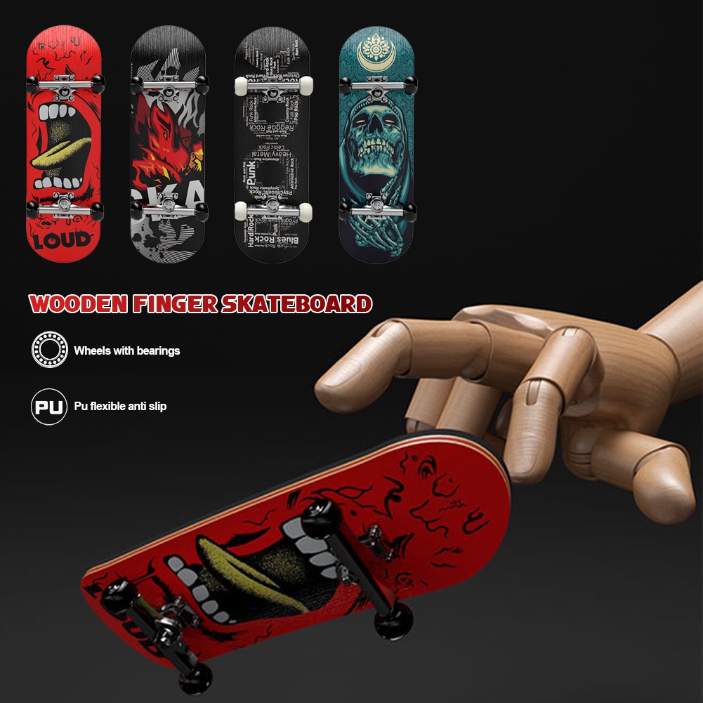 Wooden fingerboard fingerboard set finger scooter finger skate board maple wood professional mini skateboard kid toys fo