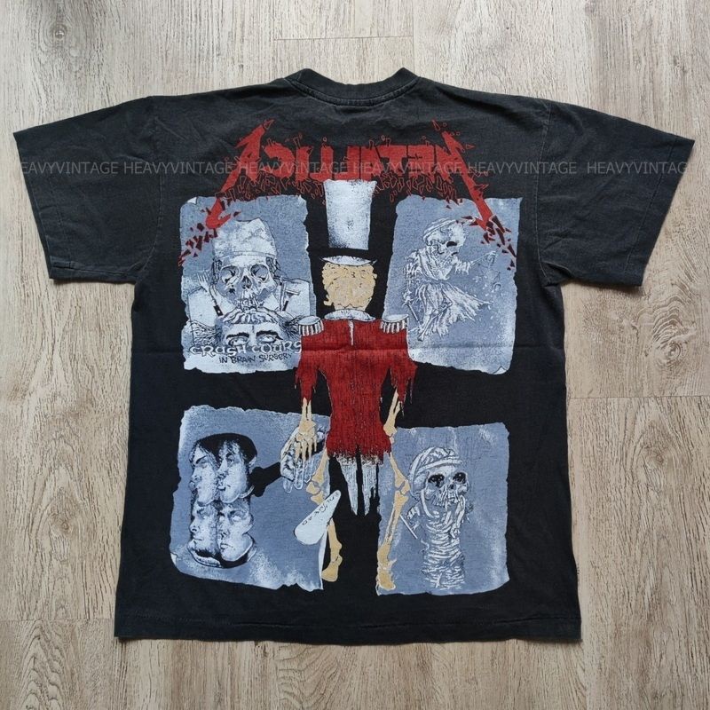 METALLICA เสื้อวงลายแมงมุม งานฟอก