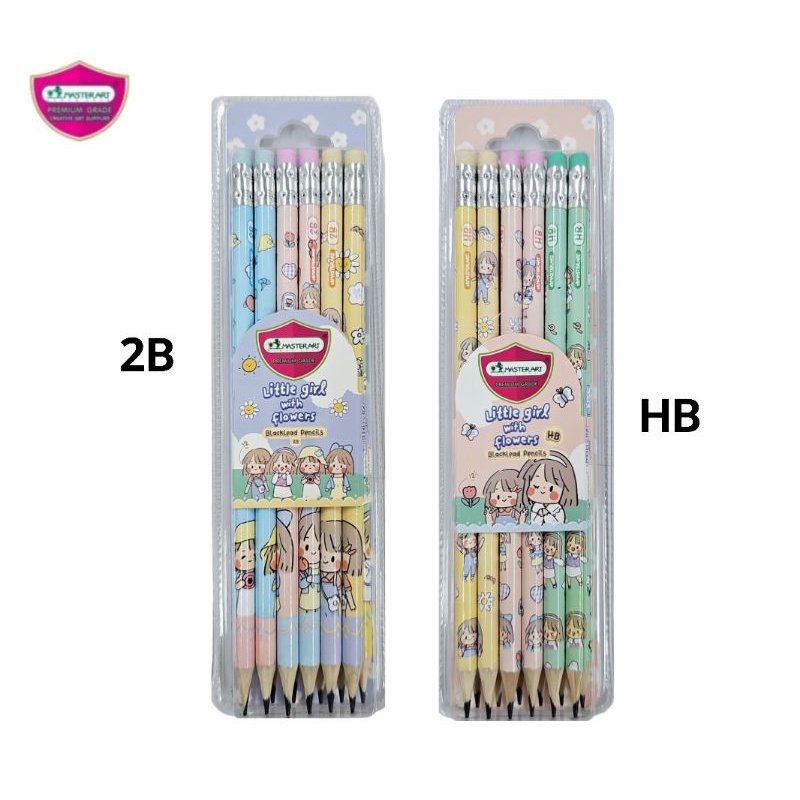 Master Art ดินสอดำเกรด 2B, HB ลายลิขสิทธิ์ ซิบบิลแอนด์ฟลาวเวอร์ (แพค 12 แท่ง)