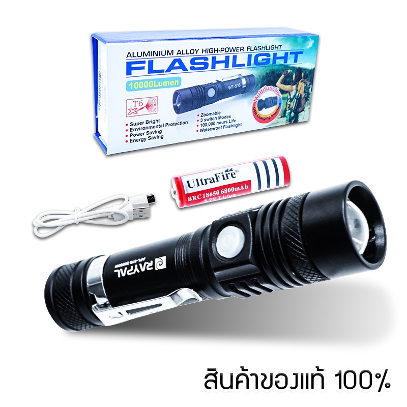 พร้อมส่ง🔥ไฟฉาย LED CREE XML-T6 ไฟฉายความสว่างสูง ไฟฉายแรงสูง