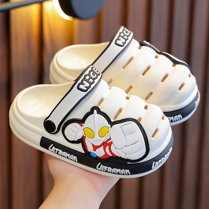 Ultraman ฤดูร ้ อนเด ็ กรองเท ้ าแตะรองเท ้ าแตะเด ็ กสวมใส ่ ด ้ านนอก Anti-Slip รองเท ้ าขนาดใหญ ่ ขนาดกลางเด ็ กเล ็ กเด ็ กทารก Toe-Covered Slipp
