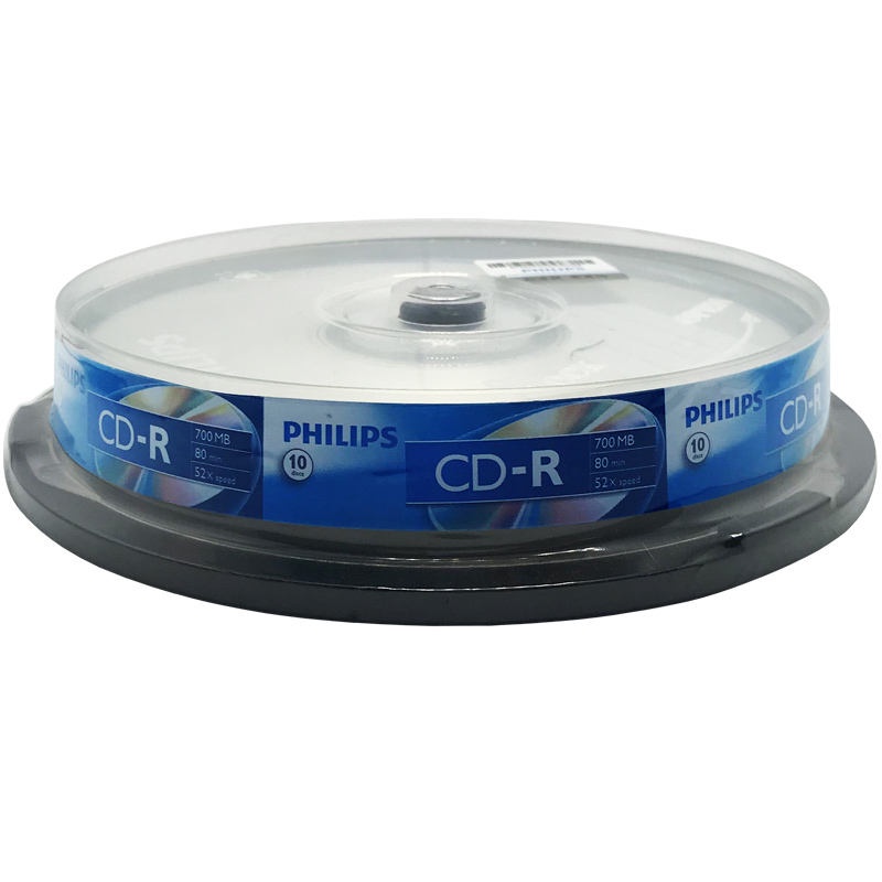 Philips 52X CD-R CD แผ่นดิสก์เปล่าสำหรับเขียนเพลงในรถยนต์แบบไม่สูญเสียข้อมูล