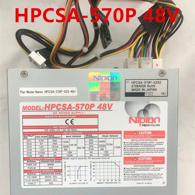 ✼ เกือบใหม่เดิมสลับแหล่งจ่ายไฟสำหรับ Nipron 570วัตต์แหล่งจ่ายไฟ HPCSA-570P 48โวลต์ HPCSA-570P-X2S2 H