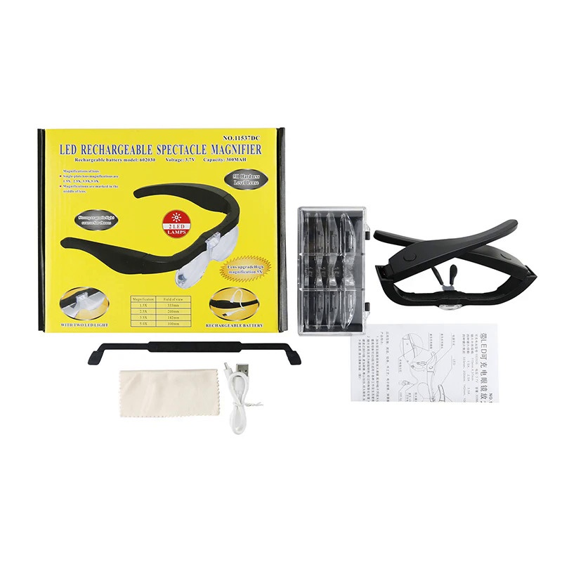 แว่นขยาย2.5X 3.5X 5.0X USB C7 LED 5F