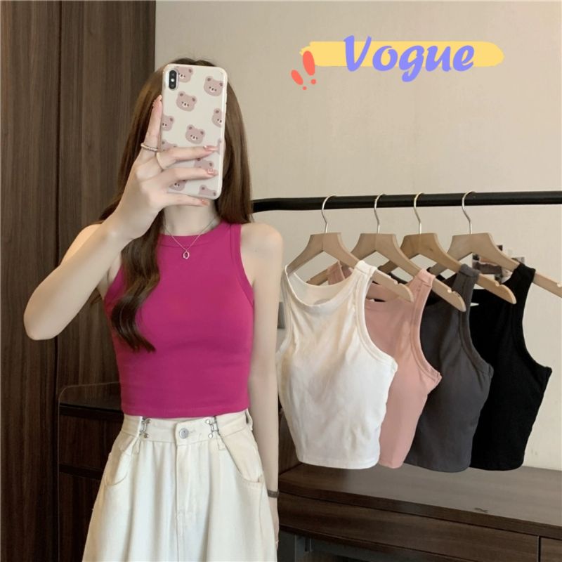 Vogue พร้อมส่ง เสื้อกล้าม มีฟองน้ำ เว้าหลัง ใส่สบาย (FY622) -H