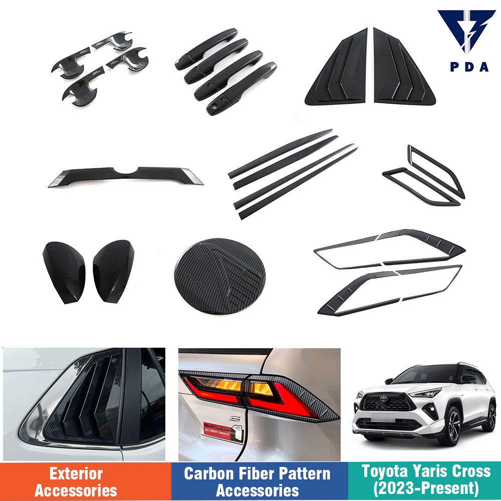 Toyota Yaris cross (2023-ปัจจุบัน)ฝาครอบไฟตัดหมอกหลังแบบคาร์บอนไฟเบอร์อุปกรณ์ตกแต่งภายนอก