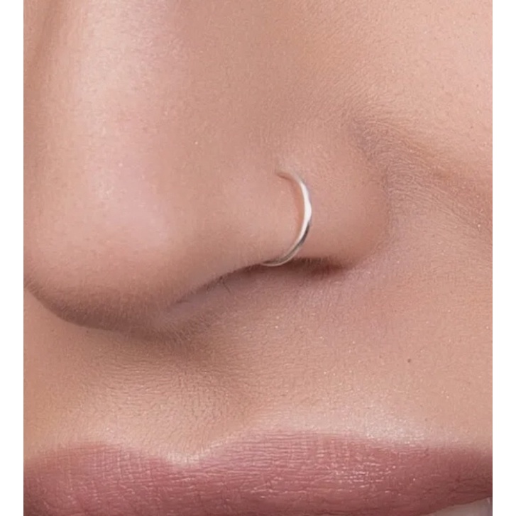 Silver 925 Nose ring highly polished.