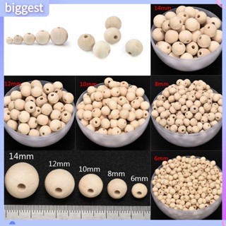 Big 100 ชิ้น 6 / 8 / 10 / 12 / 14 มม. ลูกปัดไม้ทรงหลวม DIY