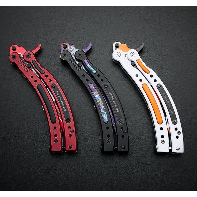 Armed Shark CSGO มีดควงของเล่น เหล็กกล้าไร้สนิมมีดบาลิซอง มีดบาลิซอง มีดซ้อม อุปกรณ์ประกอบฉากเกมCSGO สำหรับซ้อมควง