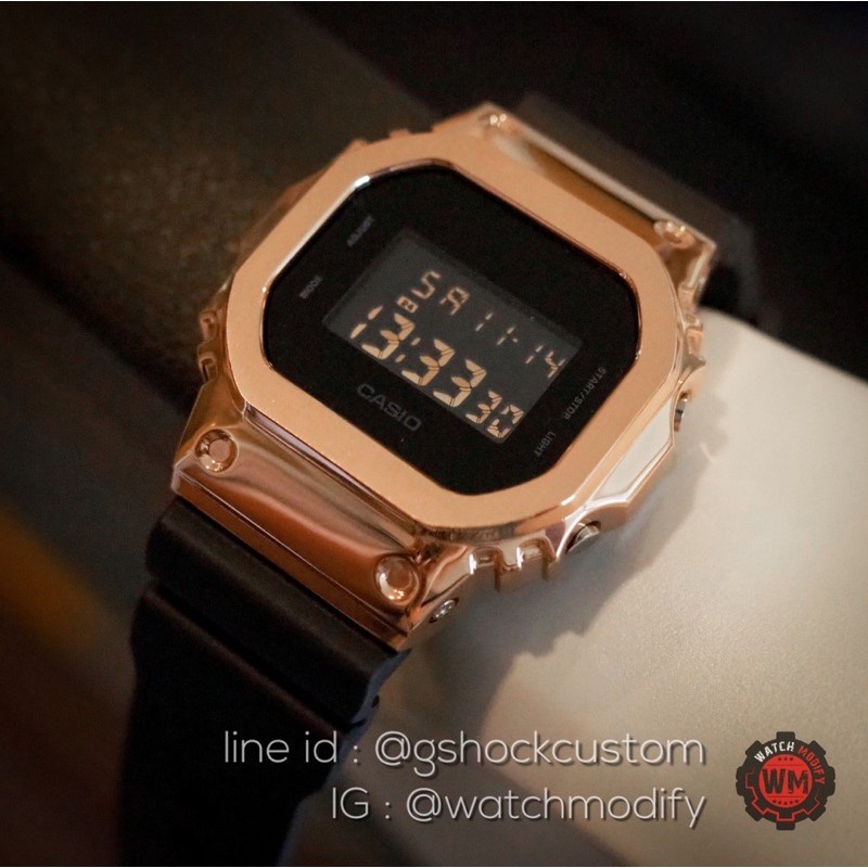 G-Shock Dw-5600 Custom กรอบสายMetal Rose Gold ยักษ์เล็กว่าประกันศูนย์central 1 ปี