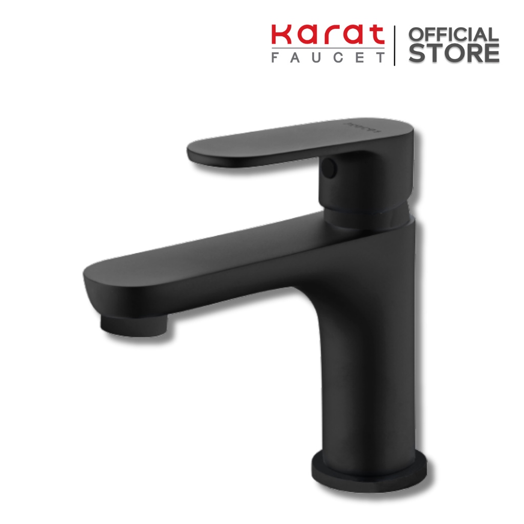 Karat Faucet ก๊อกเดี่ยวอ่างล้างหน้าแบบก้านโยก สีดำ รุ่น KF-58-610-55