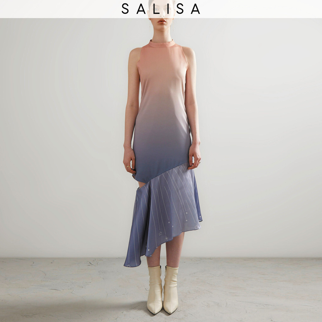 SALISA - DRESS PF23 Ombre with Asymmetric Hem เดรสยาว
