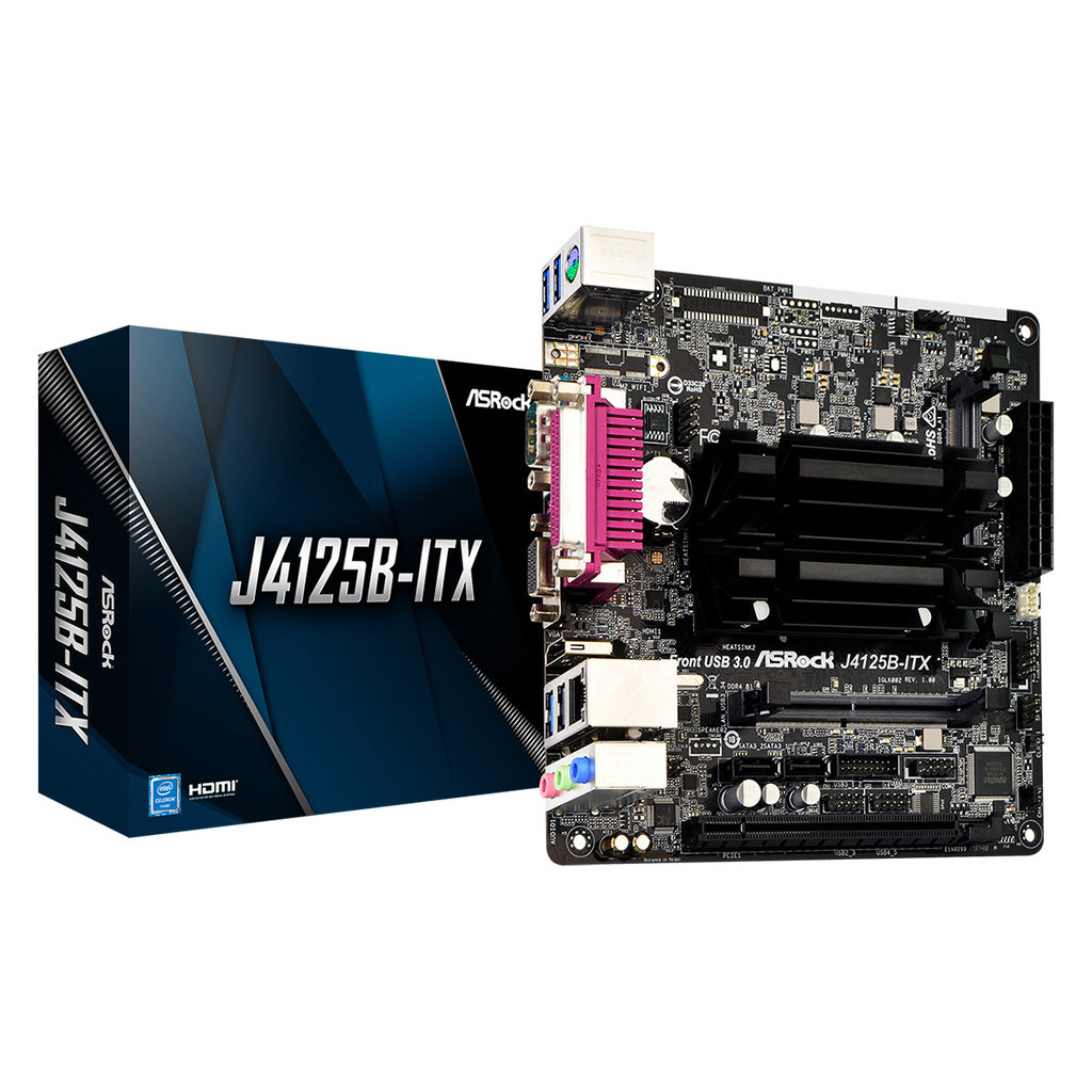 ASRock J4125B-ITX Intel® Quad-Core Processor J4125 (up to 2.7 GHz) Mini-ITX Motherboard, 8GB 3200MHz