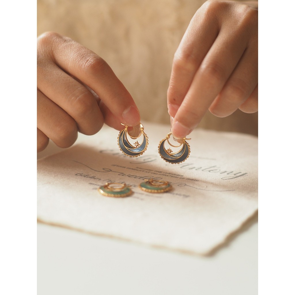 พร้อมส่ง IRIS Vintage | Myth of Stars and Moon Earrings GV100017