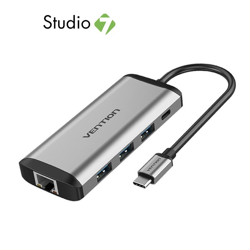 Vention USB-C to HDMI Cable 9-in-1 Multi Function 0.15M. Grey (THAHB) อุปกรณ์เชื่อมต่อ by Studio7