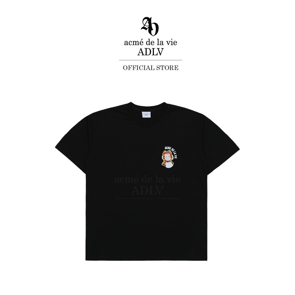 ADLV เสื้อยืด Oversize รุ่น  Mini Baby Face Baby Tiger Short Sleeve T-Shirt Black Black (50101OMNSSU_F3BKXX)