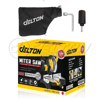 DELTON แท่นตัดองศา 10 นิ้ว รุ่น DMS-255D เลื่อยองศา รุ่นงานหนัก 2,200 วัตต์ แถมฟรี!! ใบเลื่อยตัดไม้ 10 นิ้ว 60 ฟัน 1 ใบ