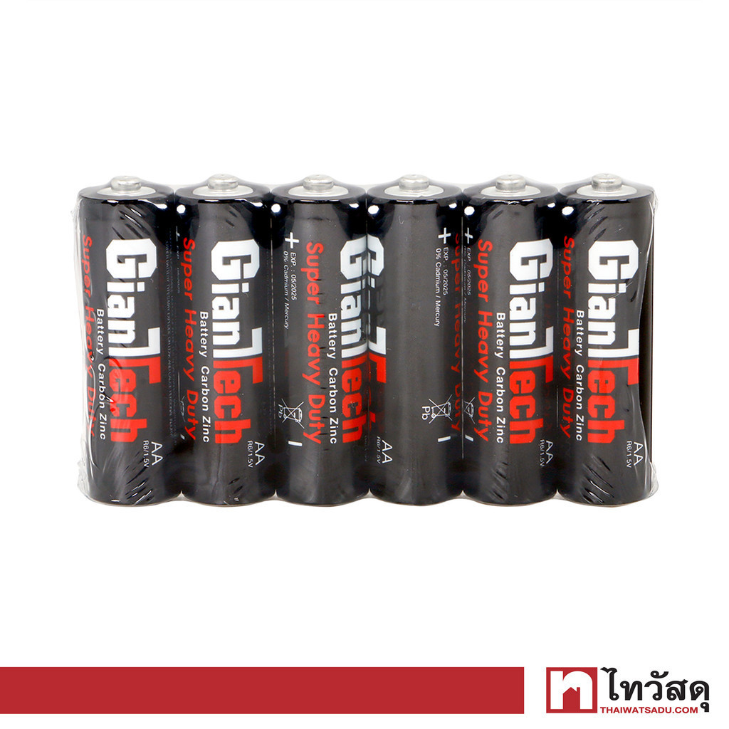 GIANTTECH ถ่านไฟฉาย รุ่น R6 AA (แพ็ค 4 แถม 2 ก้อน)