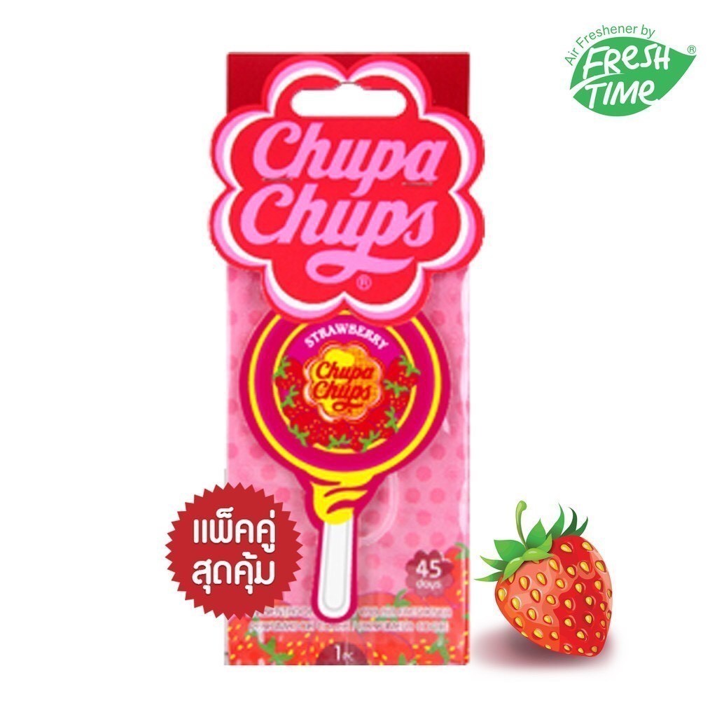 [1แถม1] Chupa Chups แผ่นน้ำหอมปรับอากาศ กลิ่น Strawberry