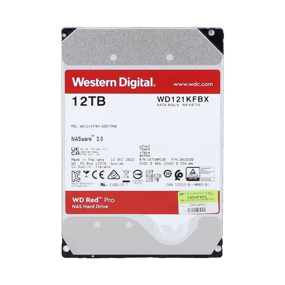 12 TB 3.5" HDD WD RED PRO - 7200RPM SATA3 (WD121KFBX)