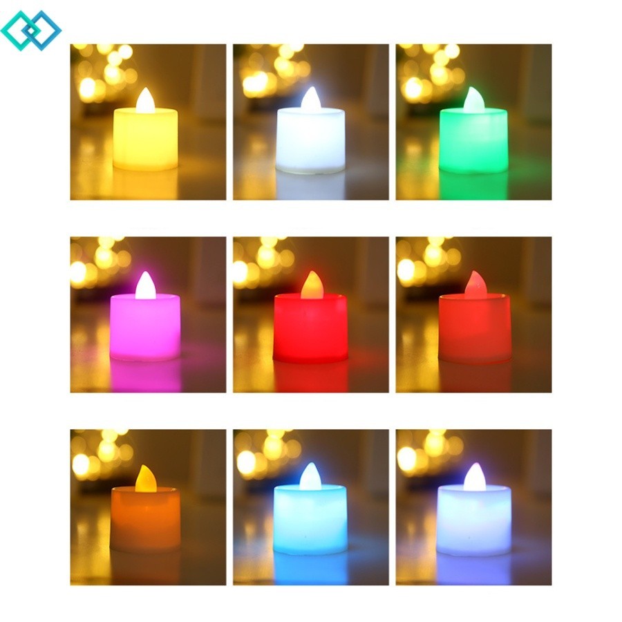 QT 1Pc Flameless Battery Operated Smokeless LED Tea Lights Candles Flameless Flickering Decor Home Wedding Birthday Party Decoratio