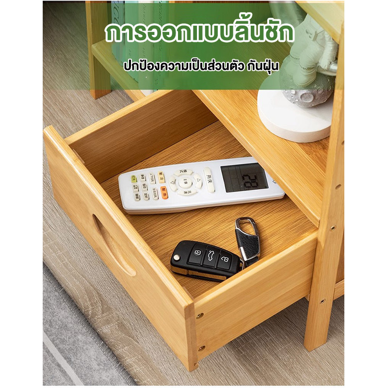 โต๊ะข้างโซฟา โต๊ะข้างเตียงโซฟา สไตล์โมเดิร์นมินิมอล เฟอร์นิเจอร์ห้องรับแขก ทนทาน ทำโดยไม้ไผ่ธรรมชาติ รูปที่ 4