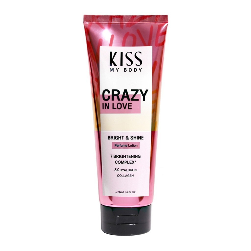 โลชั่นน้ำหอมบำรุงผิว kiss my body bright&shine perfume lotion crazy in love 226g