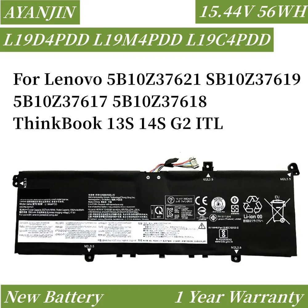 L19D4PDD L19M4PDD L19C4PDD แบตเตอรี่แล็ปท็อปสำหรับ Lenovo 5B10Z37621 SB10Z37619 5B10Z37618 ThinkBook