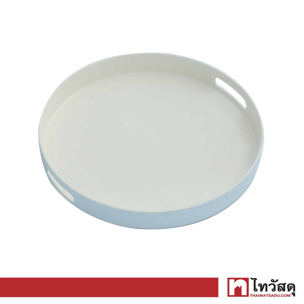 KASSA HOME ถาดพลาสติกทรงกลม รุ่น 23AR3085L-S03 ขนาด 38 x 38 x 4.5 ซม. สีขาว