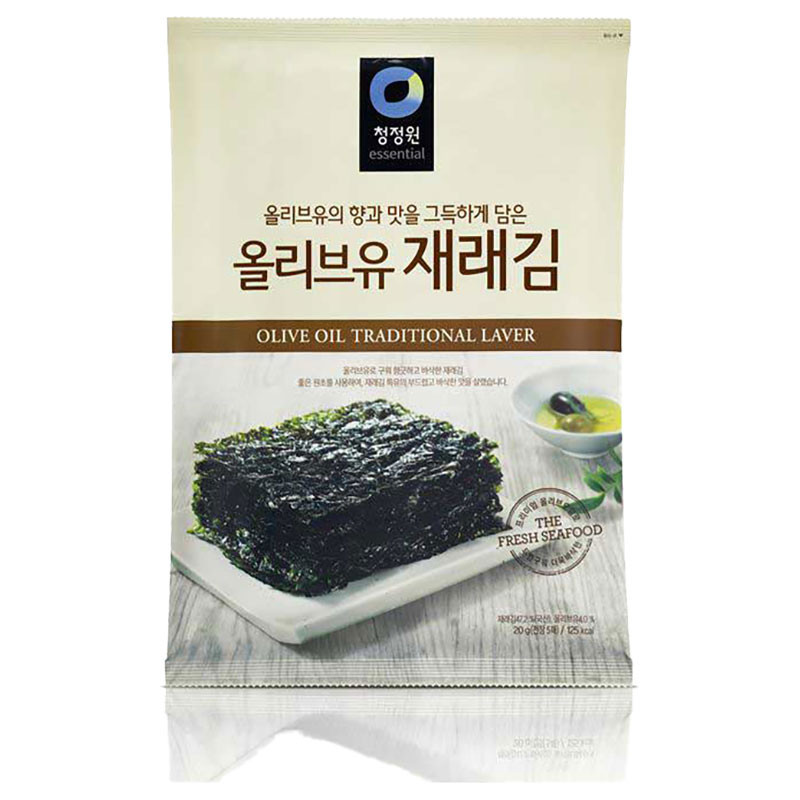 ชองจองวอน สาหร่ายเกาหลีปรุงรส 5 แผ่น / CHUNG JUNG ONE Olive Oil Traditional Laver 5 Sheets