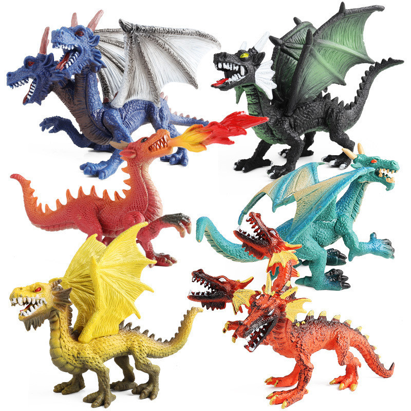 Simulation Solid Magic Dragon Cognitive Head Dragon Toy Animal Model Fire-Spraying Dragon Monster My