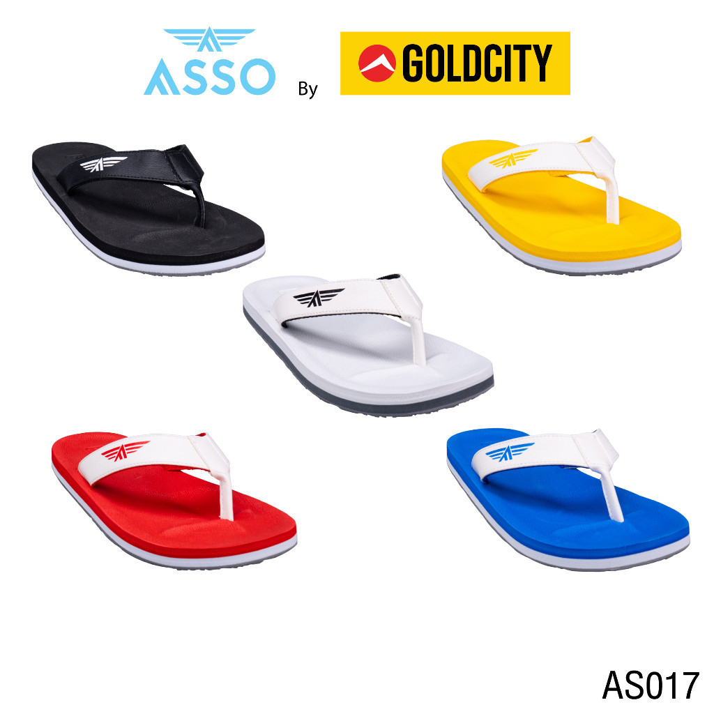 รองเท้าแตะ แบบหูคีบ  พื้นยางพารา SIZE 37-45 ส่งตรงจากโรงงานแท้100% ASSO รุ่น AS017
