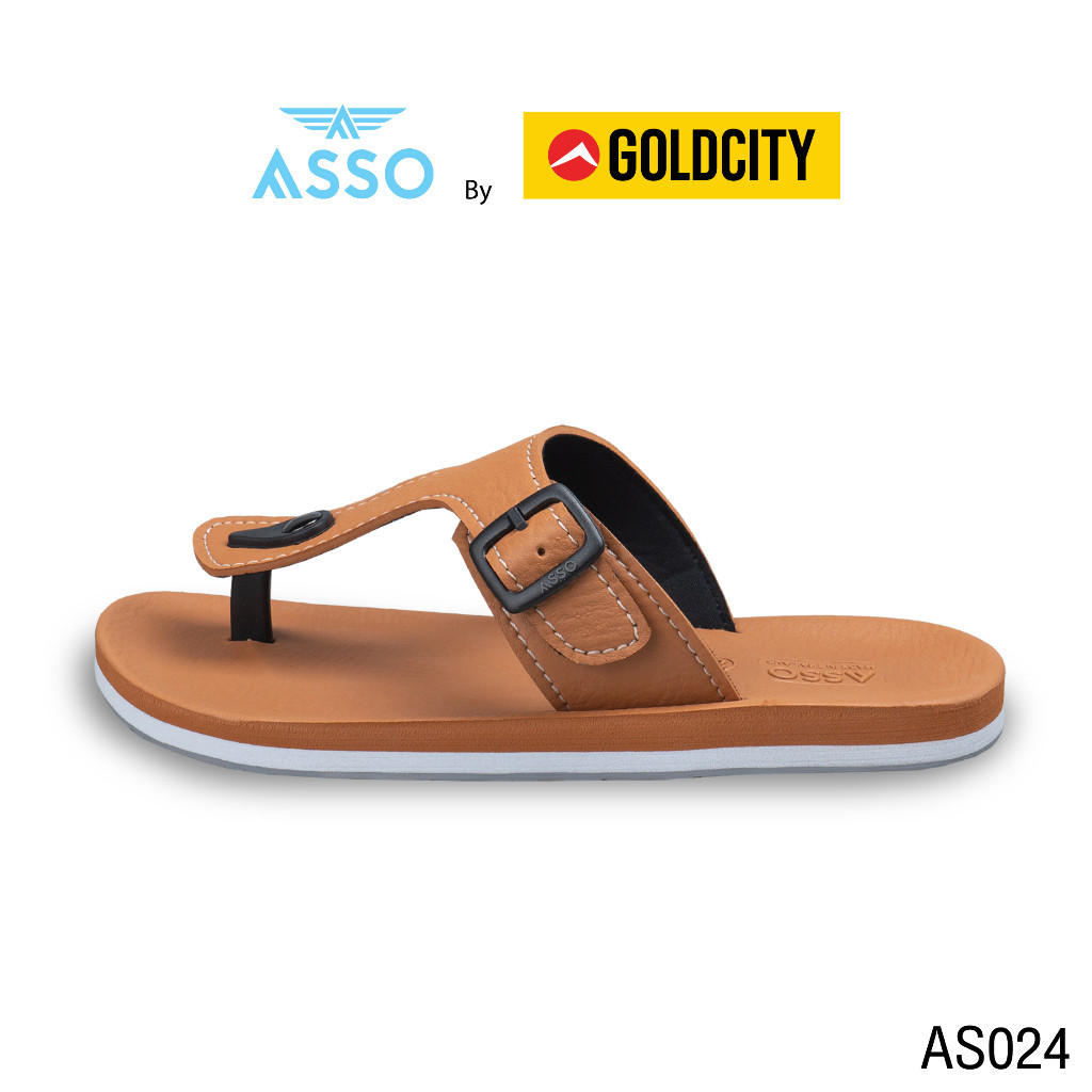 รองเท้าแตะ แบบสวม ใส่ สบาย พื้นยางพารา  SIZE 37-45 ส่งตรงจากโรงงานแท้100% ASSO รุ่น AS024