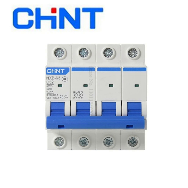 Chint NXB-63 4P C 1a 2a 3a 6a 40a 16a 20a 25a 32a Miniatuur Mcb Dz47 Huishoudelijke