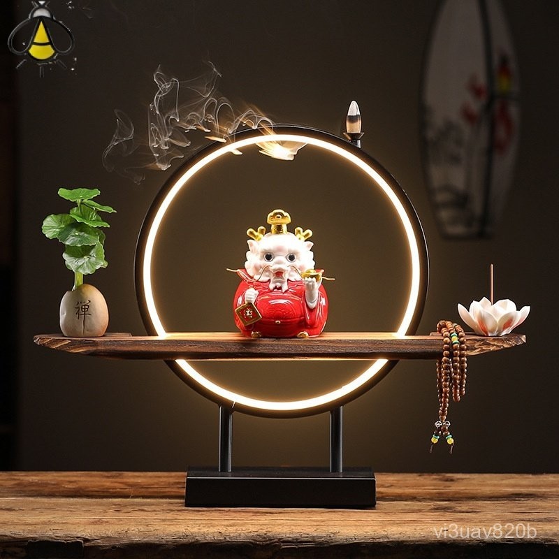 เครื่องประดับมังกรเซรามิกสไตล์จีนนำโชคบ้านมังกรฟ้าห้องนั่งเล่นทางเข้าเดสก์ท็อปปีมังกรตกแต่งมาสคอตของ