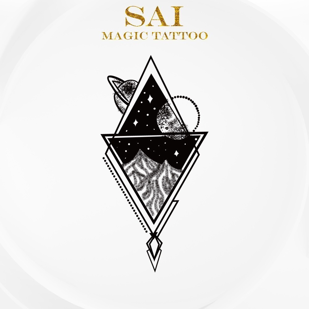 แทททู SAI MAGIC TATTOO 10CM×06CM รอยสักอยู่ได้นาน 2 สัปดาห์ รอยสักมายากล แทททูรอยสักกันน้ำ รอยสักชั่วคราว รอยสัก สักแขน สักข้อมือ,มินิมอลลิสต์ ลายสักเล็กๆ,ภูเขา ทะเลทราย ท้องฟ้ายามค่ำคืนดวงดาว 484