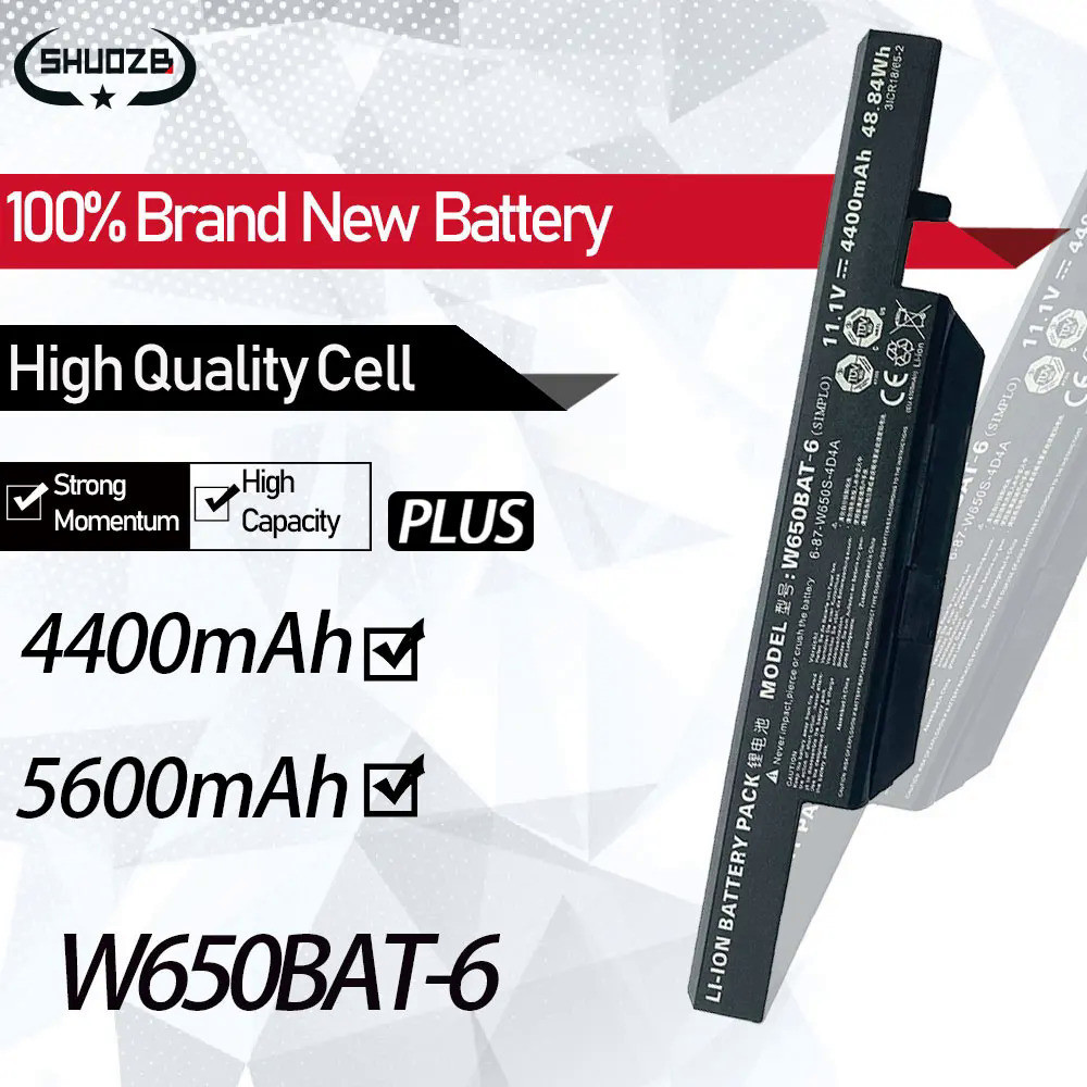 W650BAT 6 battery For Hasee K610C K650D K570N K710C K590C K750D series Clevo W650S W650BAT-6 G150SG 