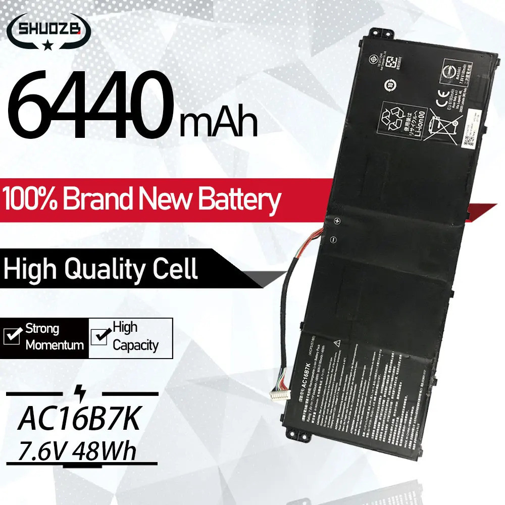 New AC16B7K AC16B8K Laptop Battery For Acer V5-572 V5-573 15 CB515 CB515-1H CB515-1HT CB515-1HT-P73H