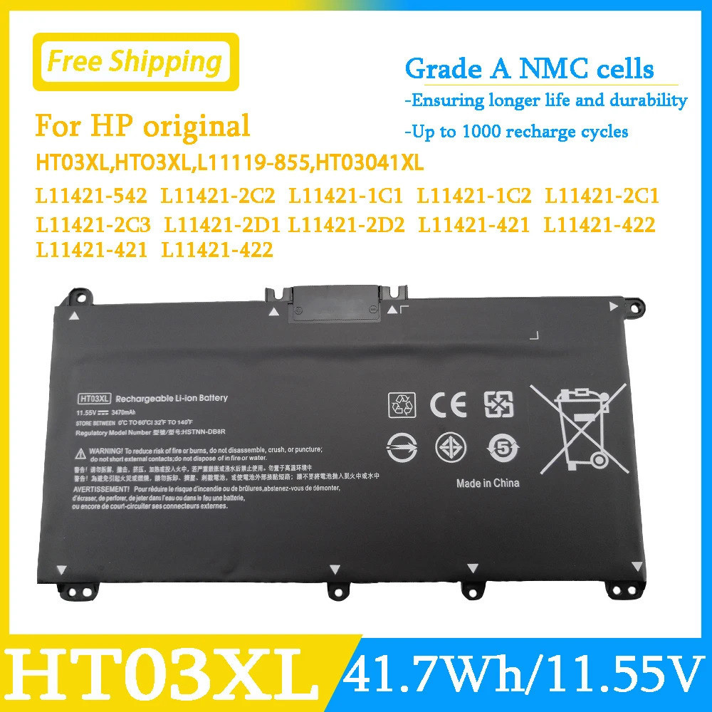 L11119-855 15-CS แบตเตอรี่แล็ปท็อป HP Pavilion 14-CE 0025TU 14-CE0034TX 15-DW HT03XL 15-DA 15-DB 17-By Seri00