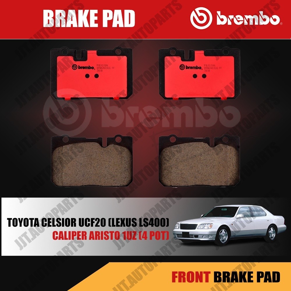 Brembo ผ้าเบรค 1UZ TOYOTA CELSIOR UCF20 LS400 (ปั๊มเบรค 1uz 4 pot) [คู่หน้า]