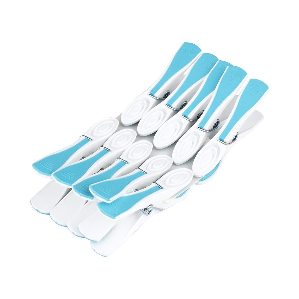 HomePro กิ๊บหนีบผ้าเสริมยาง สีขาว/ฟ้า แพ็ก 10 ชิ้น แบรนด์ NAPA
