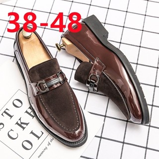 PLUS SIZE รองเท้าหนัง ผ้าออกซ์ฟอร์ด ขนาดใหญ่ สีดํา สีน้ําตาล…